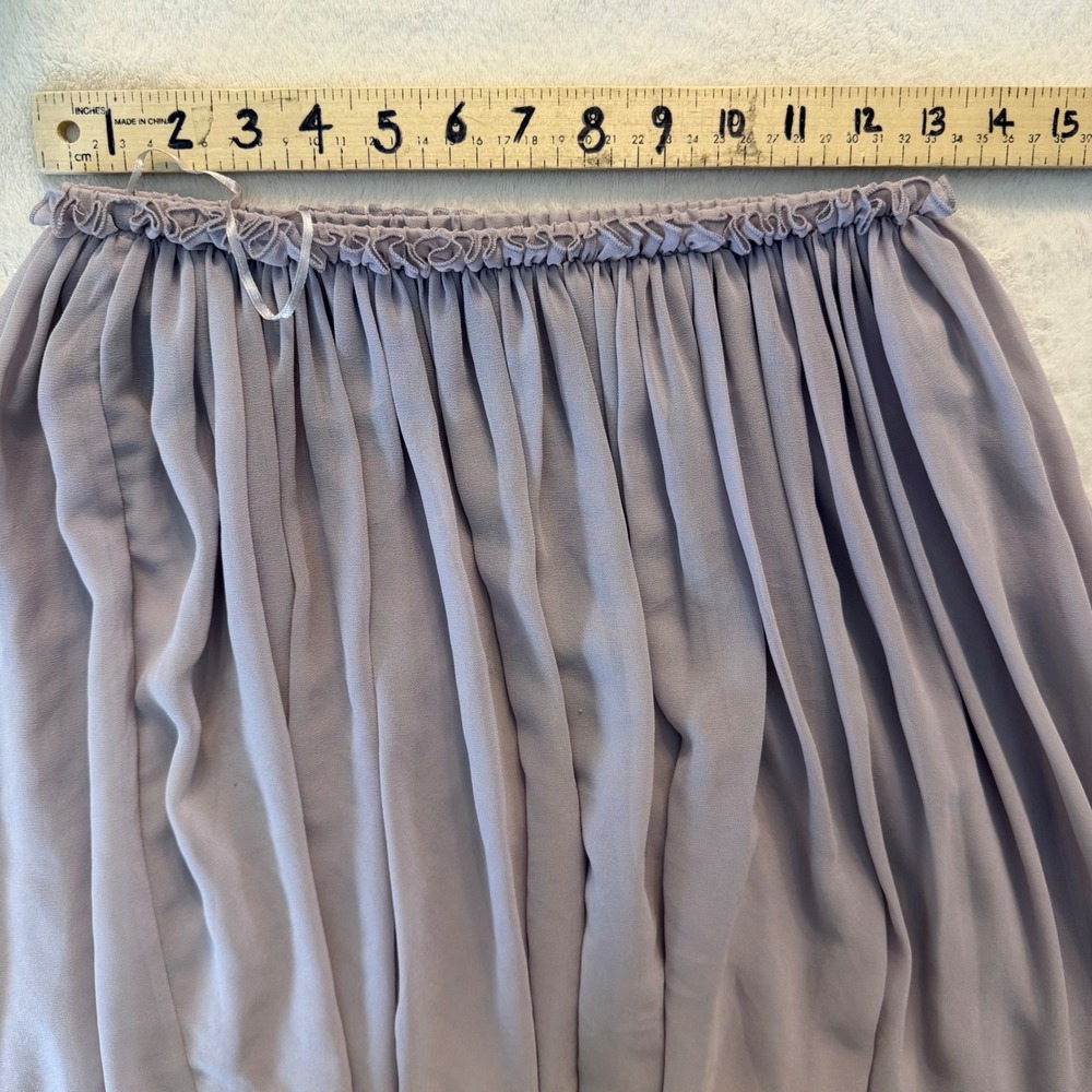 ebase princess Chiffon Maxi Skirt Ruffle Waist Lavender Grey Balletcore Boho S - Picture 9 of 13